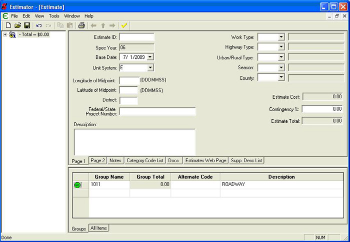 Estimator Data Field Guidance | Agency Of Transportation