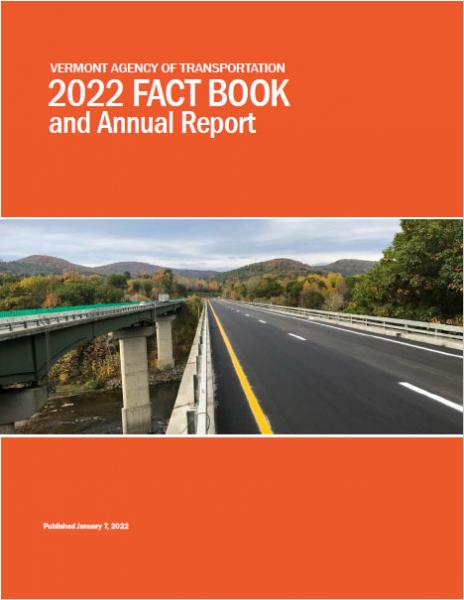 Cover of the 2022 AOT Fact Book and Annual Report, featuring a a recently completed bridge rehabilitation project
