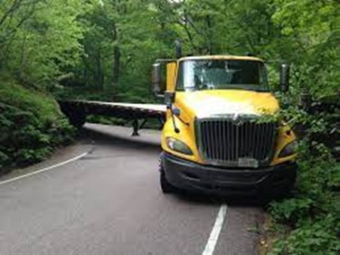 …and another stuck truck on the Notch Road.  Photo courtesy of Vermont DMV & Seven Days