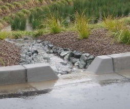 A roadside stormwater drain