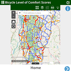 Thumbnail image link to the Bicycle Level of Comfort Map