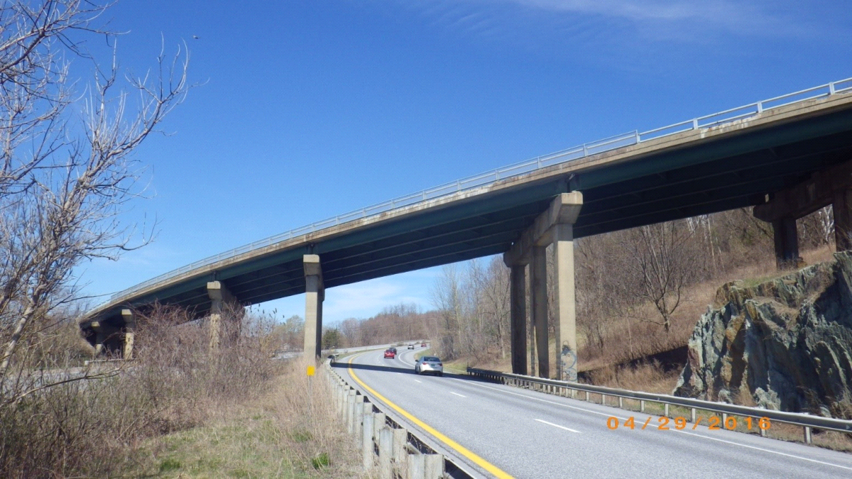 View of current state of U.S. 2 Richmond Bridge #29 seen from I-89
