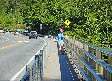 Visitor Looks Over the Quechee Bridge