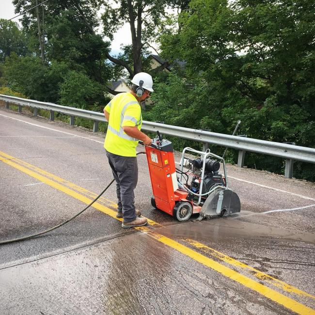 Man working on road