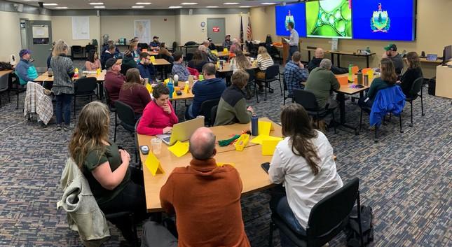 State of Vermont employees in a conference room during a training